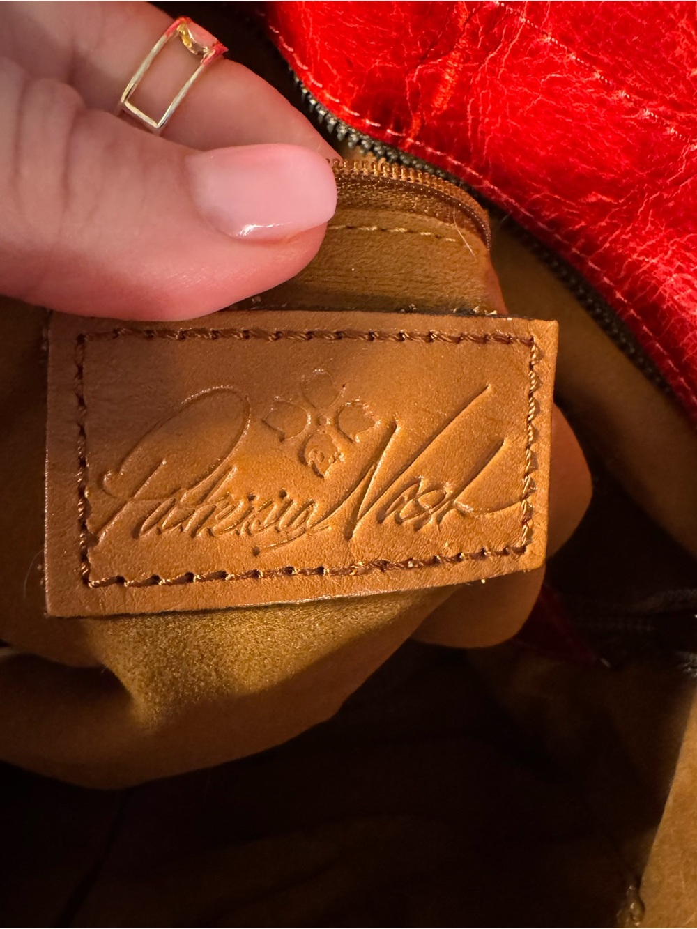 Patricia Nash Bolsena Red Distressed Leather Tote Shoulder Bag Vintage Inspired - Picture 9 of 15